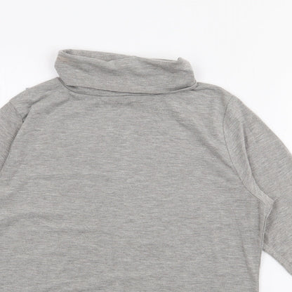 Boohoo Womens Grey High Neck  Polyester Pullover Jumper Size 14