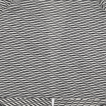 George Womens Black V-Neck Geometric Polyester Cardigan Jumper Size 14