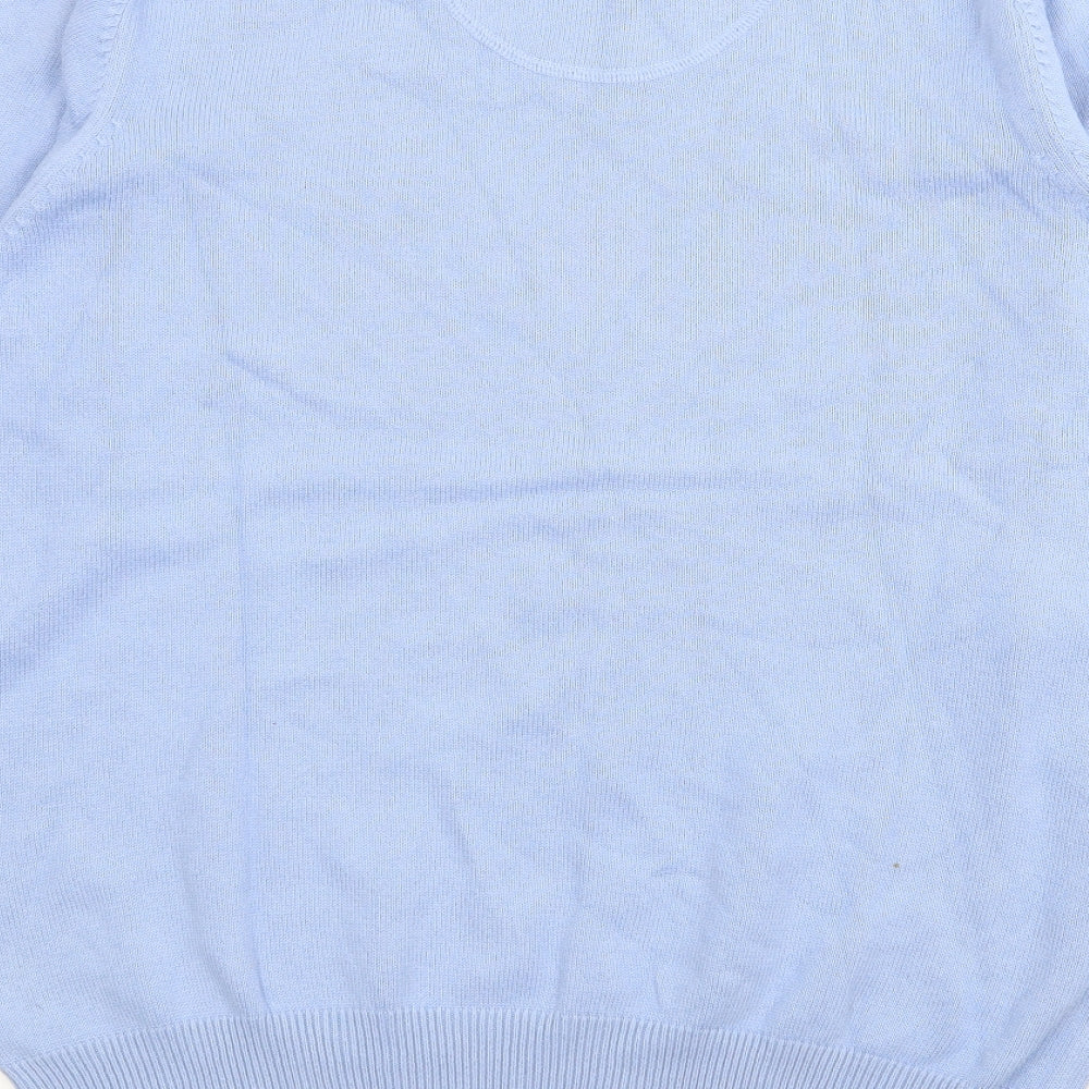 Blue Harbour Mens Blue V-Neck  Cotton Pullover Jumper Size M