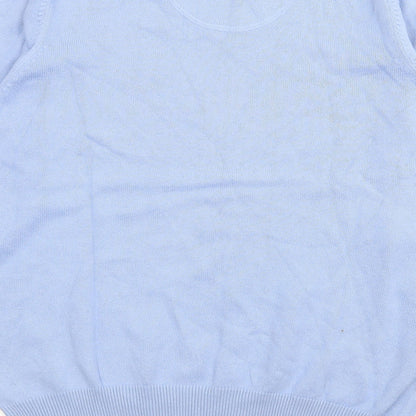 Blue Harbour Mens Blue V-Neck  Cotton Pullover Jumper Size M