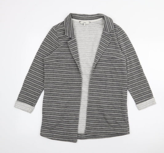 NEXT Womens Grey Striped Polyester Jacket Blazer Size 10