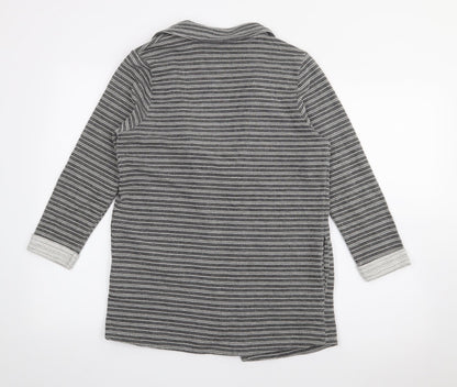 NEXT Womens Grey Striped Polyester Jacket Blazer Size 10