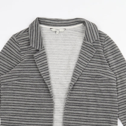 NEXT Womens Grey Striped Polyester Jacket Blazer Size 10