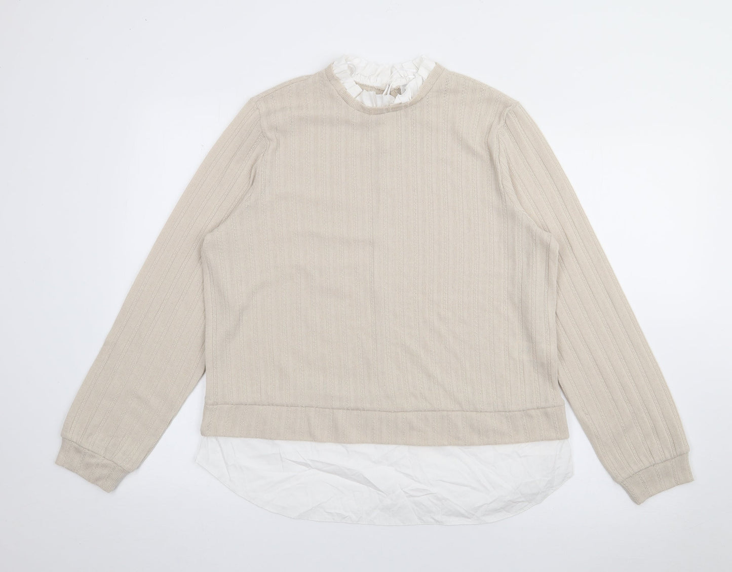 Womens UK Size 12 Papaya Beige Pullover Jumper