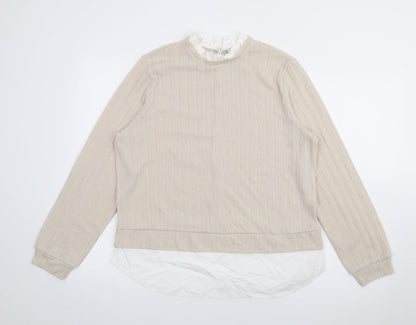 Womens UK Size 12 Papaya Beige Pullover Jumper
