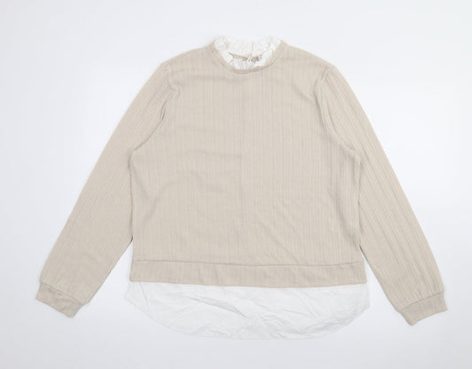 Womens UK Size 12 Papaya Beige Pullover Jumper