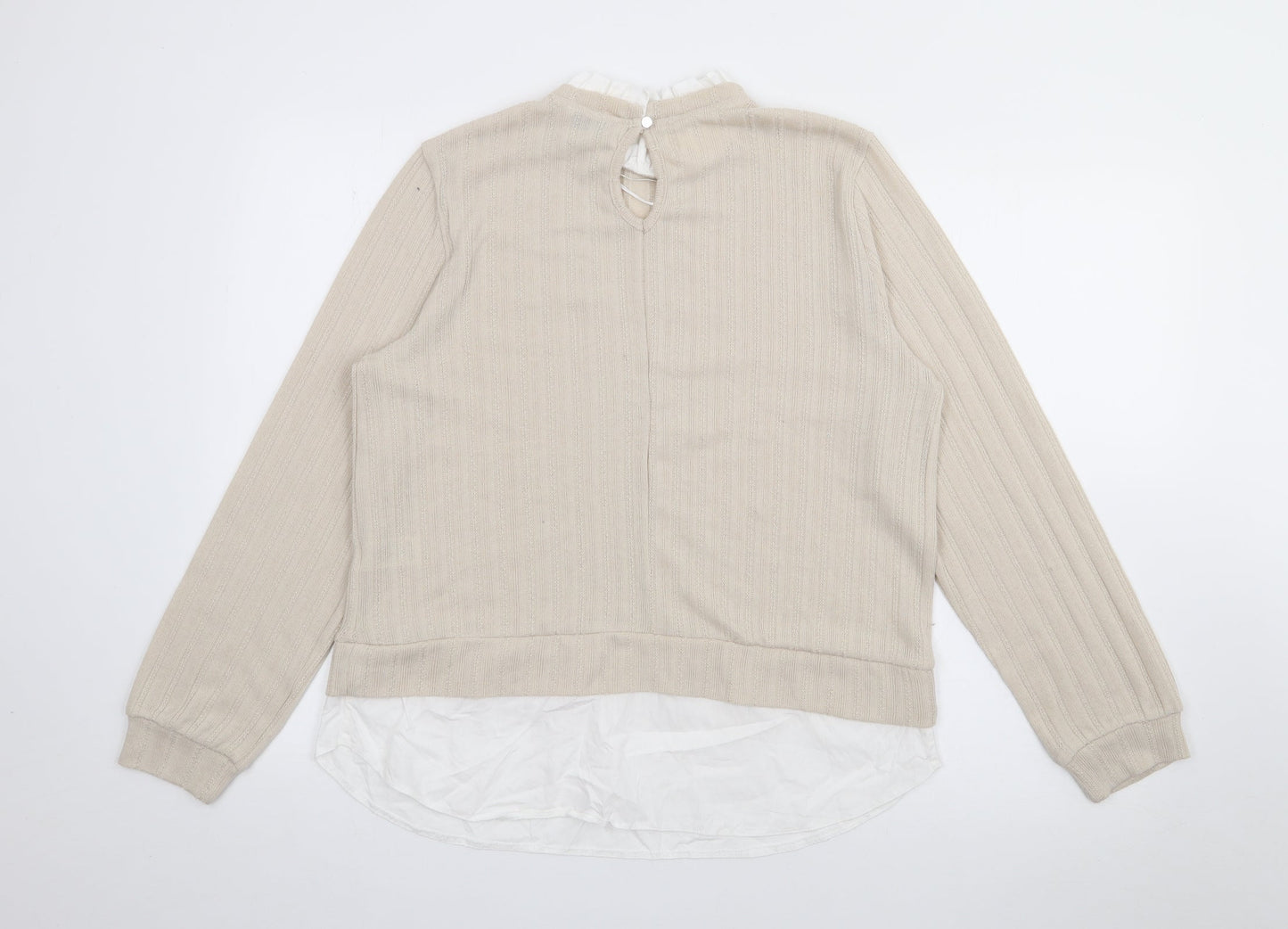 Womens UK Size 12 Papaya Beige Pullover Jumper