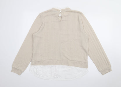 Womens UK Size 12 Papaya Beige Pullover Jumper