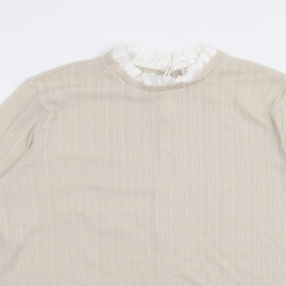 Womens UK Size 12 Papaya Beige Pullover Jumper