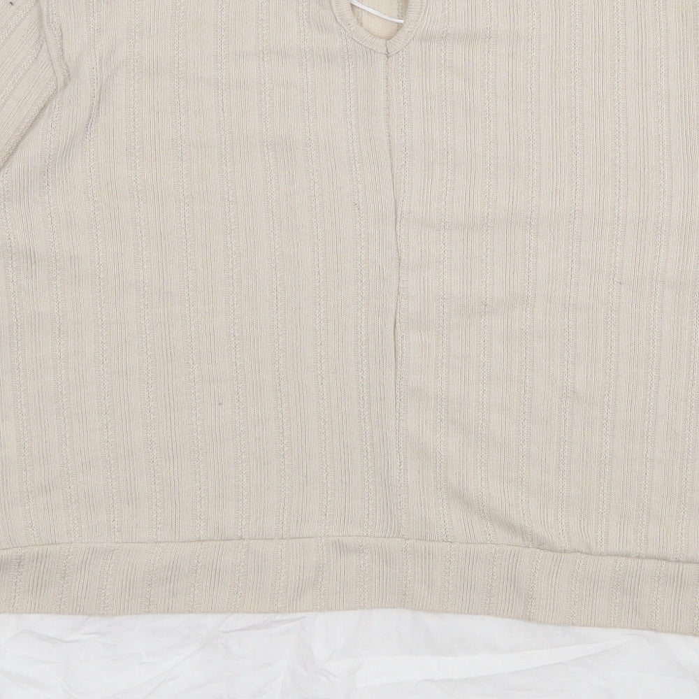 Womens UK Size 12 Papaya Beige Pullover Jumper