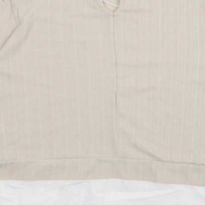 Womens UK Size 12 Papaya Beige Pullover Jumper