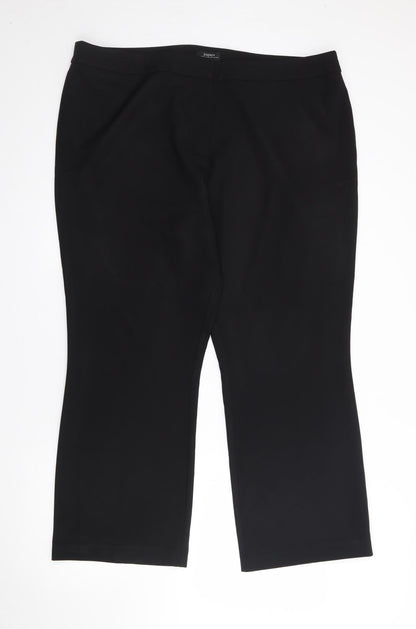 Papaya Womens Black  Polyester Trousers  Size 12 L27 in Regular