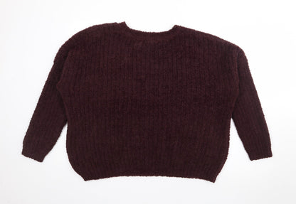 Atmosphere Womens Purple Crew Neck  Polyester Pullover Jumper Size 20