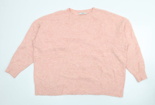 George Womens Pink Crew Neck  Polyester Pullover Jumper Size XL
