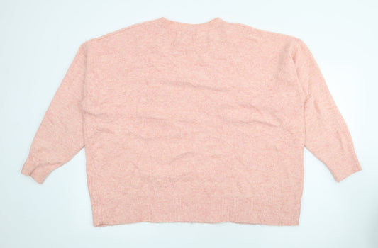 George Womens Pink Crew Neck  Polyester Pullover Jumper Size XL