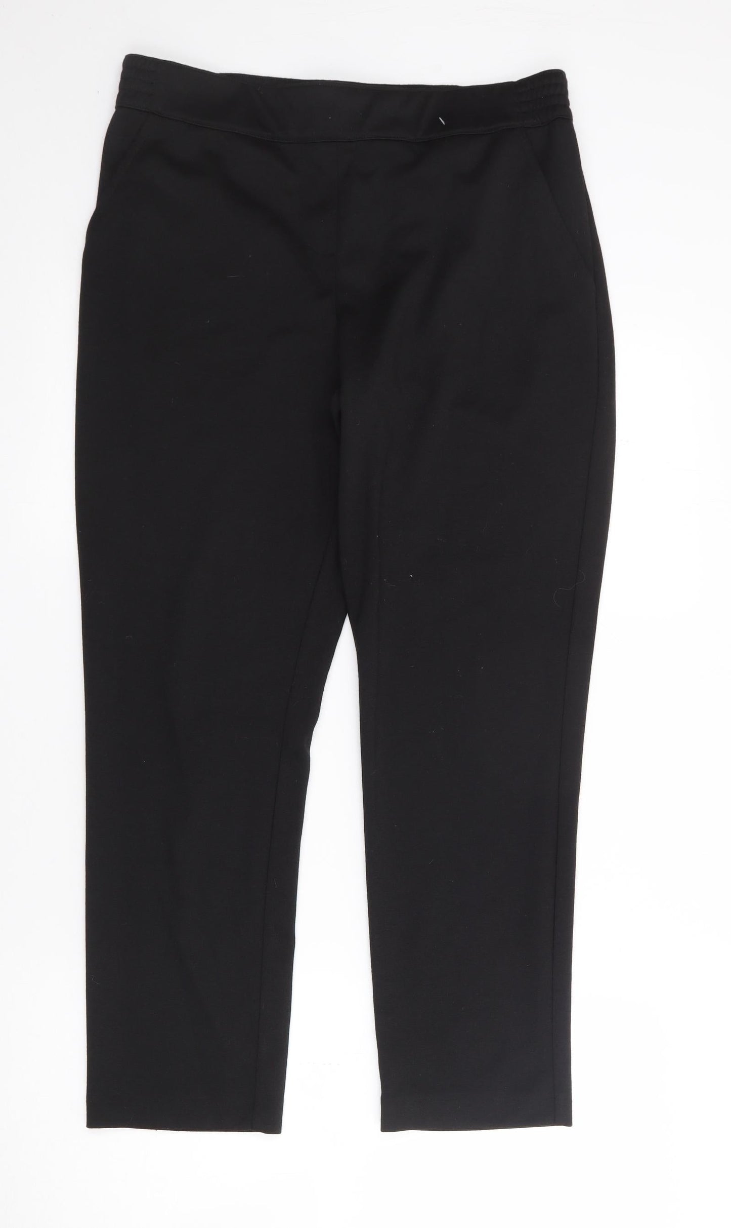 Classic Womens Black  Polyester Trousers  Size 14 L25 in Regular