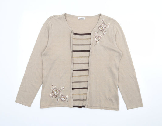 Damart Womens Brown Square Neck  Acrylic Pullover Jumper Size M