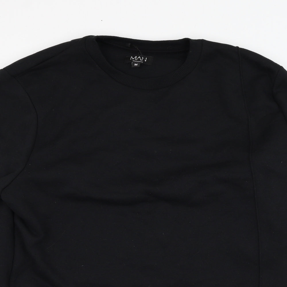 Mens UK Size M BoohooMAN Black Pullover Sweatshirt