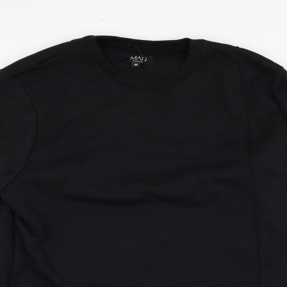 Mens UK Size M BoohooMAN Black Pullover Sweatshirt