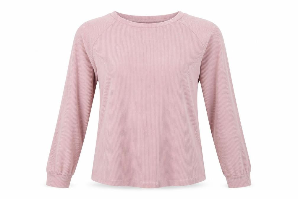 Front view of Primark women’s pink polyester pullover sweatshirt, size UK 6, pullover - loungewear