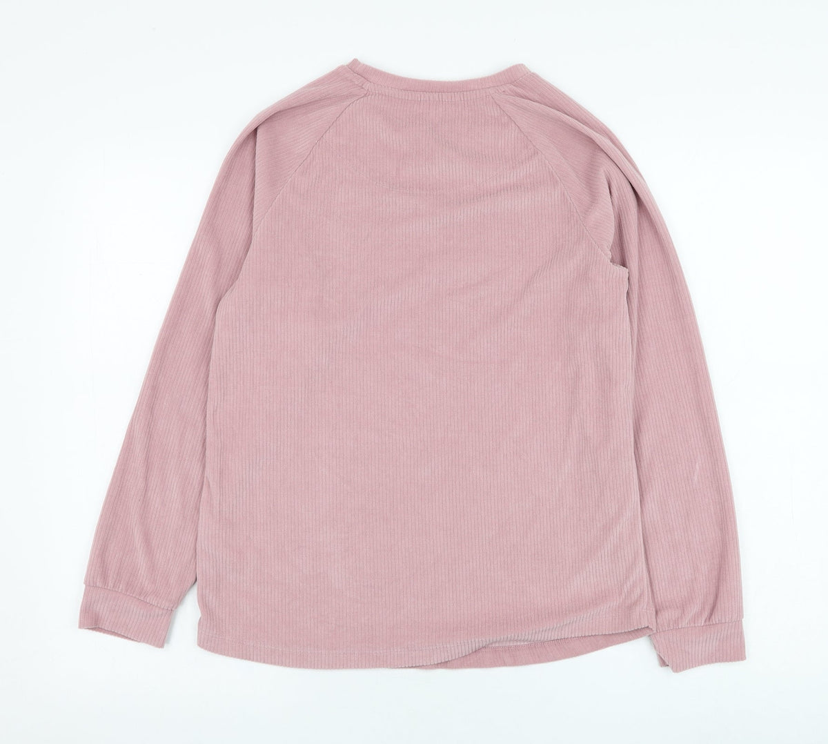 Back view of Primark women’s pink polyester pullover sweatshirt, size UK 6, pullover - loungewear