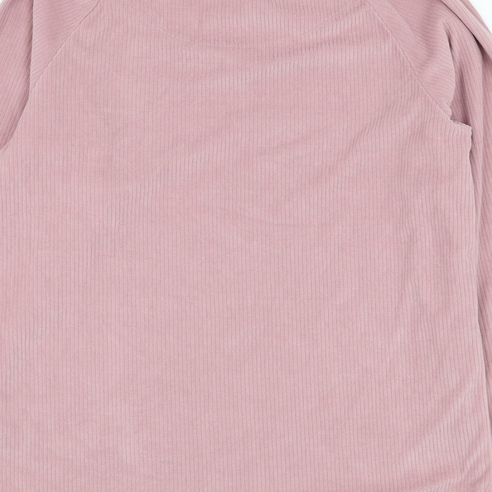 Brand and care label for Primark women’s pink polyester pullover sweatshirt, size UK 6, pullover - loungewear