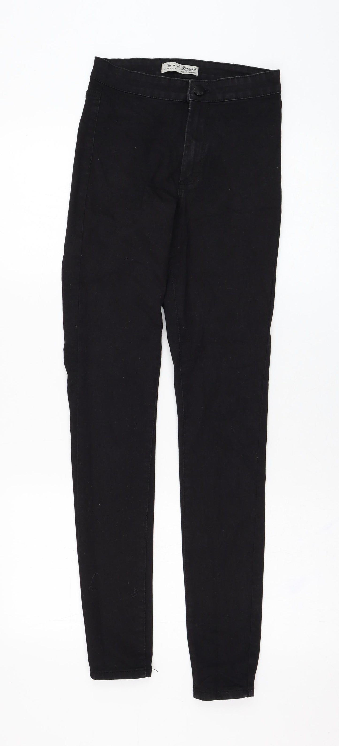 Primark Womens Black  Cotton Skinny Jeans Size 8 L30 in Regular Zip