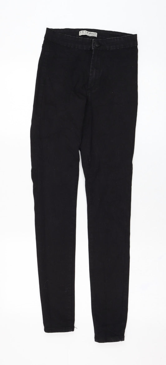Primark Womens Black  Cotton Skinny Jeans Size 8 L30 in Regular Zip