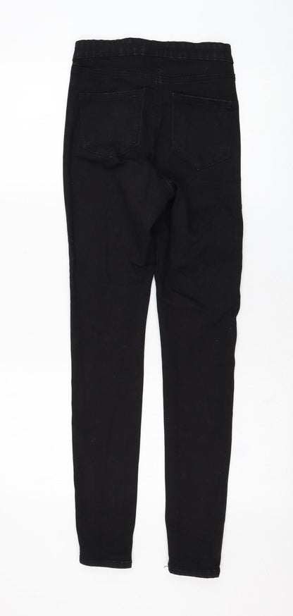 Primark Womens Black  Cotton Skinny Jeans Size 8 L30 in Regular Zip