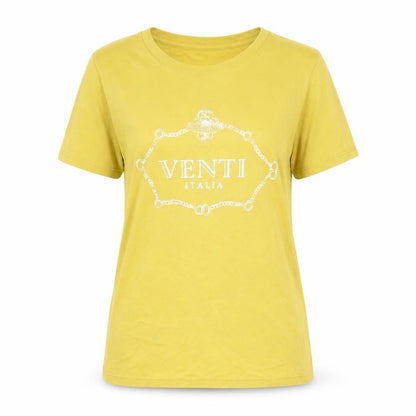 Womens UK Size 6 River Island Yellow Basic T-Shirt