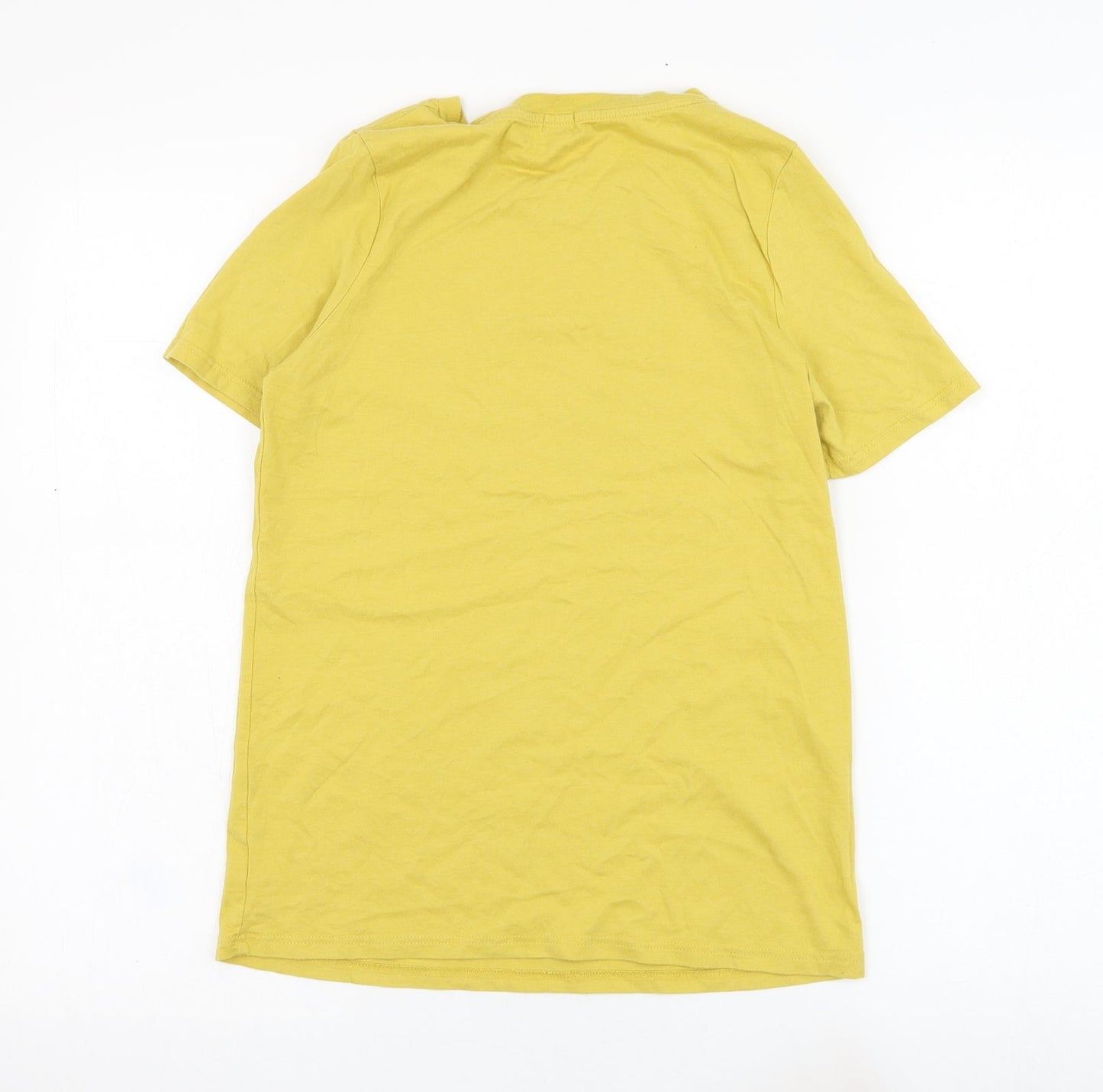 Womens UK Size 6 River Island Yellow Basic T-Shirt