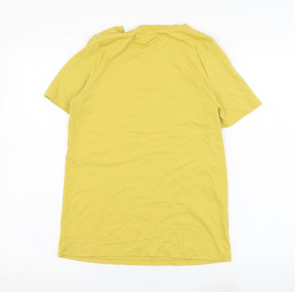 Womens UK Size 6 River Island Yellow Basic T-Shirt