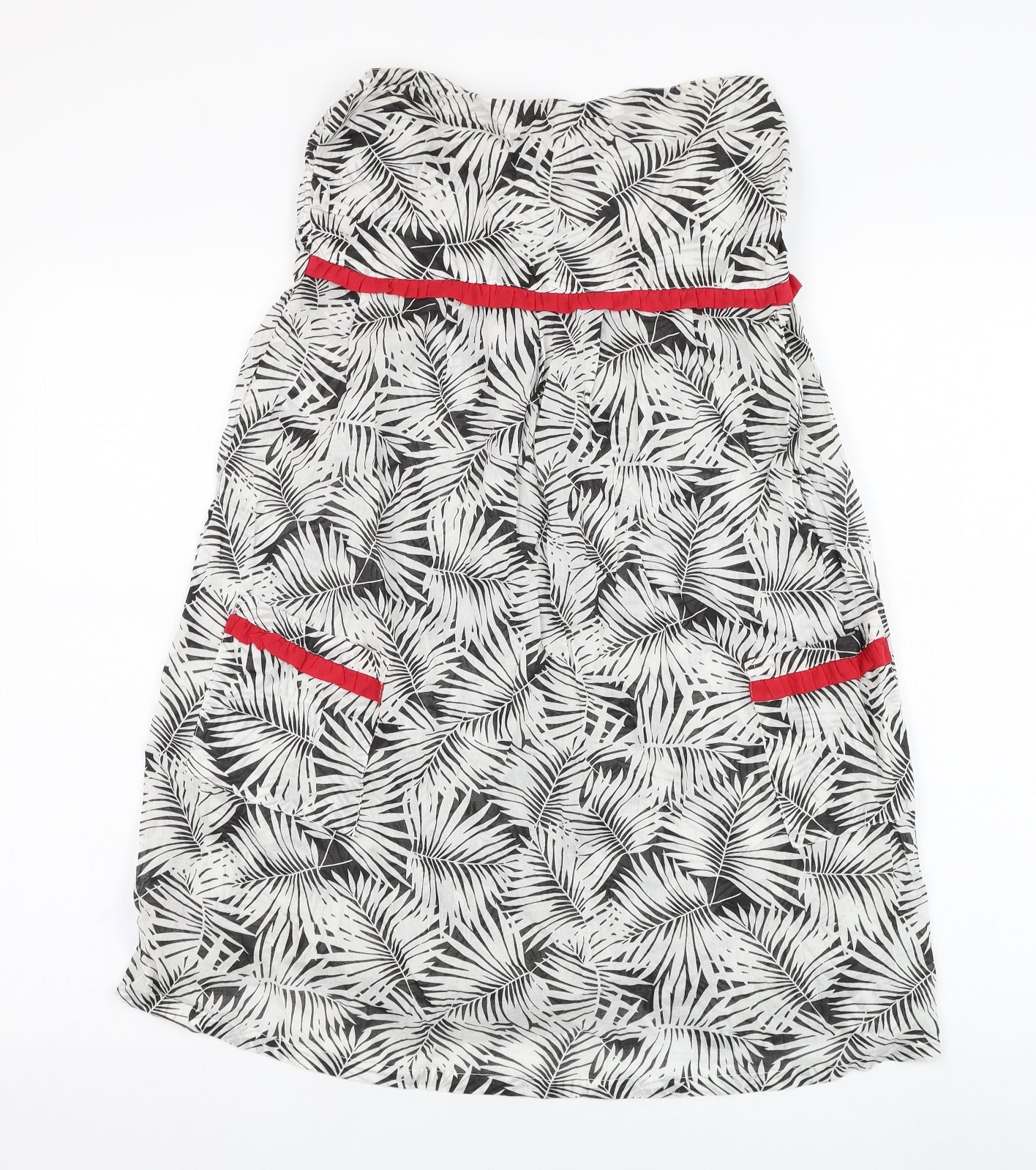 Ocean Club Womens White Floral Cotton Shift  Size 12  Off the Shoulder Pullover