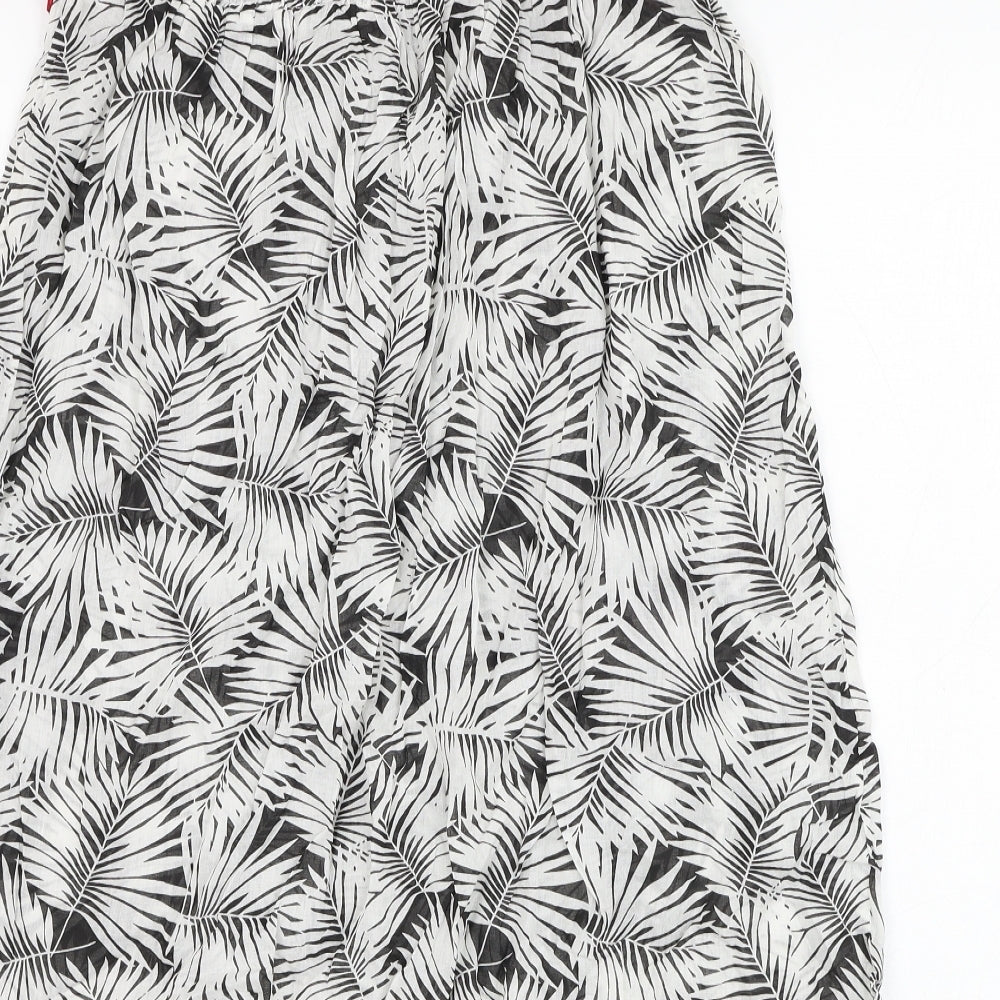 Ocean Club Womens White Floral Cotton Shift  Size 12  Off the Shoulder Pullover