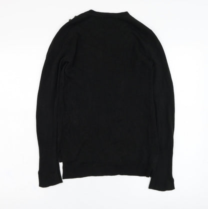 Primark Womens Black Round Neck  Acrylic Pullover Jumper Size 4