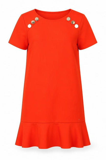River Island Womens Orange  Polyester Shift  Size 6  Round Neck Pullover