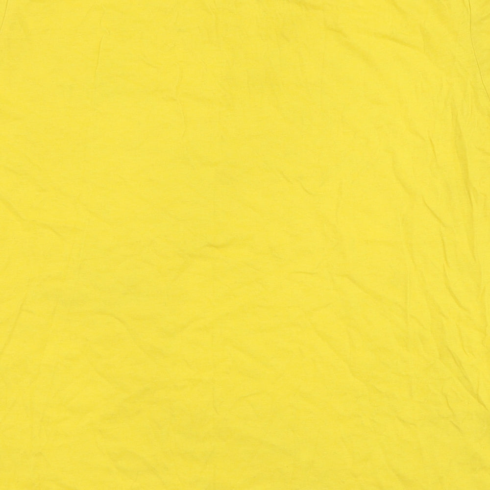 Primark Womens Yellow  Cotton Basic T-Shirt Size 12 Round Neck - You are enough