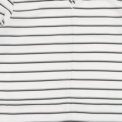 Peacocks Womens Ivory Striped Polyester Tunic T-Shirt Size 10 Round Neck