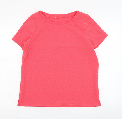 Womens UK Size 14 Marks and Spencer Pink Basic T-Shirt