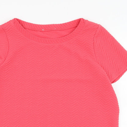 Womens UK Size 14 Marks and Spencer Pink Basic T-Shirt