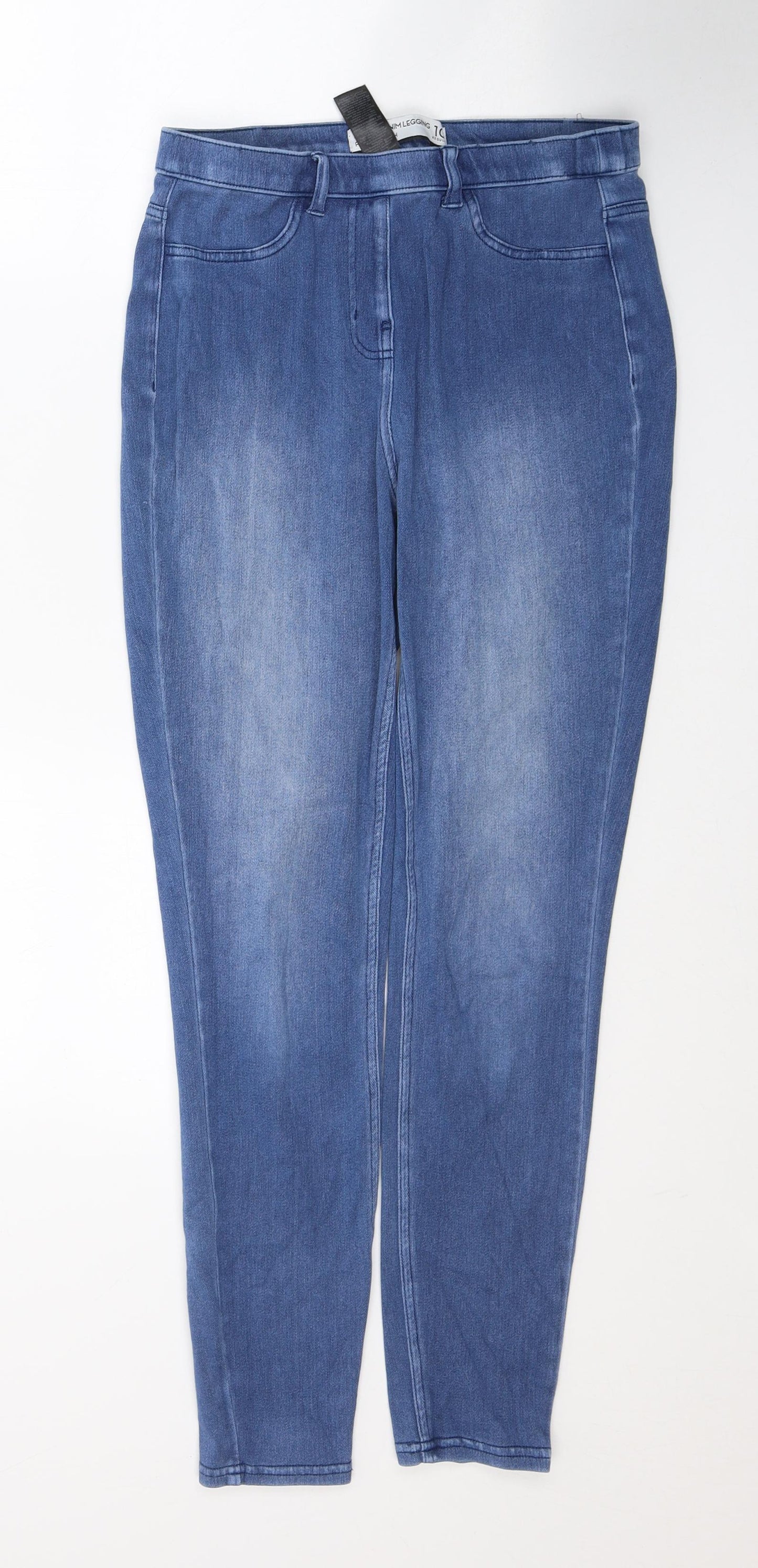 NEXT Womens Blue  Cotton Skinny Jeans Size 10 L27 in Regular Button
