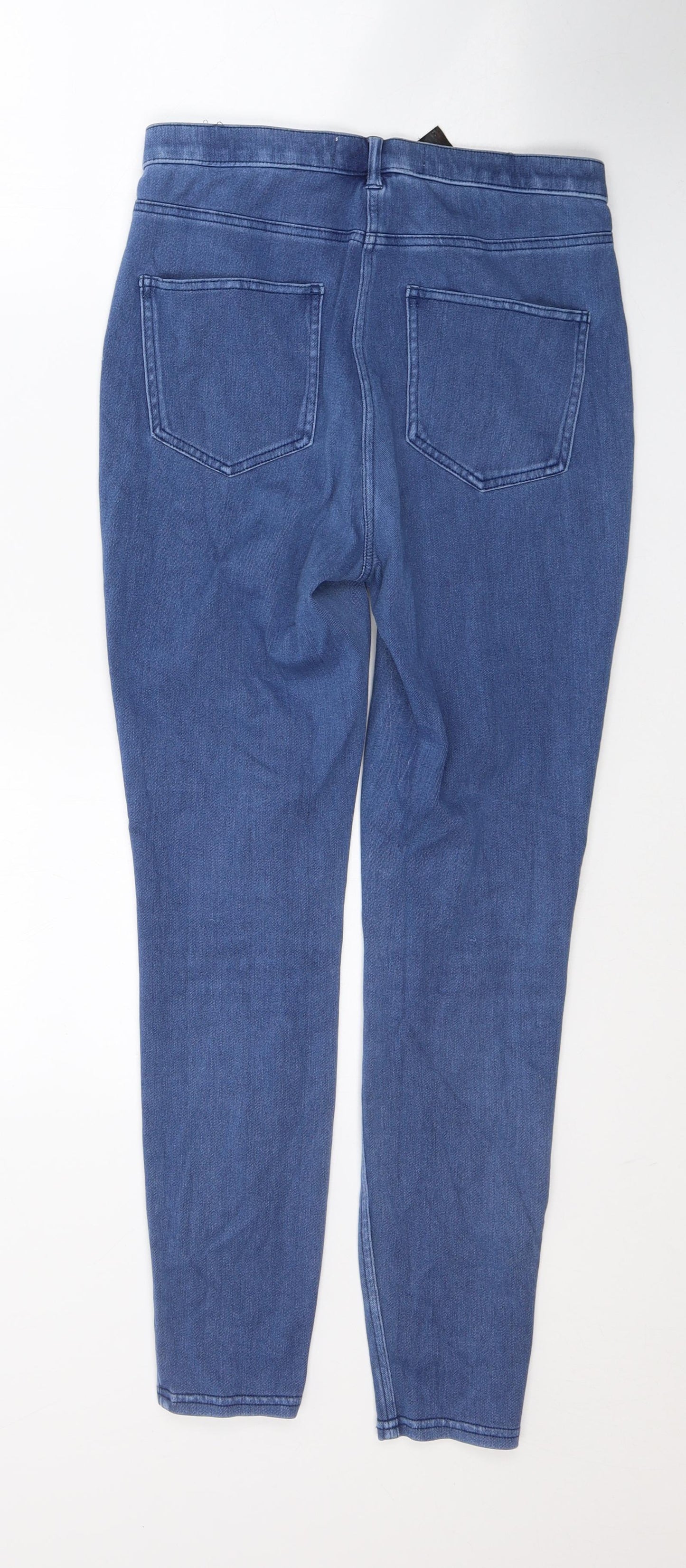 NEXT Womens Blue  Cotton Skinny Jeans Size 10 L27 in Regular Button