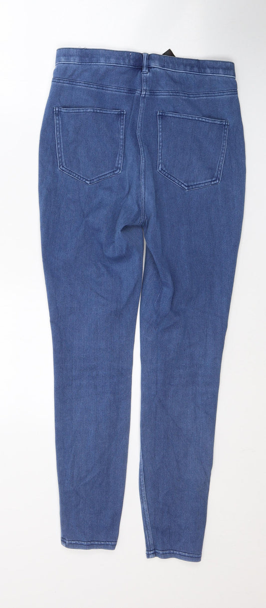 NEXT Womens Blue  Cotton Skinny Jeans Size 10 L27 in Regular Button