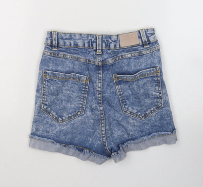 Bershka Mens Blue  Cotton  Shorts Size 60 in  Regular Button