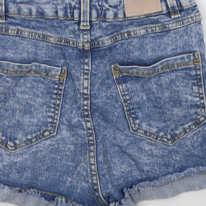 Bershka Mens Blue  Cotton  Shorts Size 60 in  Regular Button