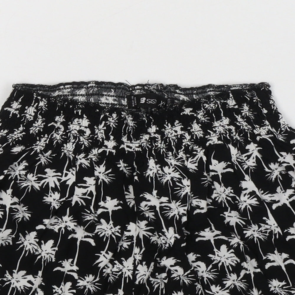 FB Sister Womens Black Geometric Cotton Sailor Shorts Size XS  Regular Pull On