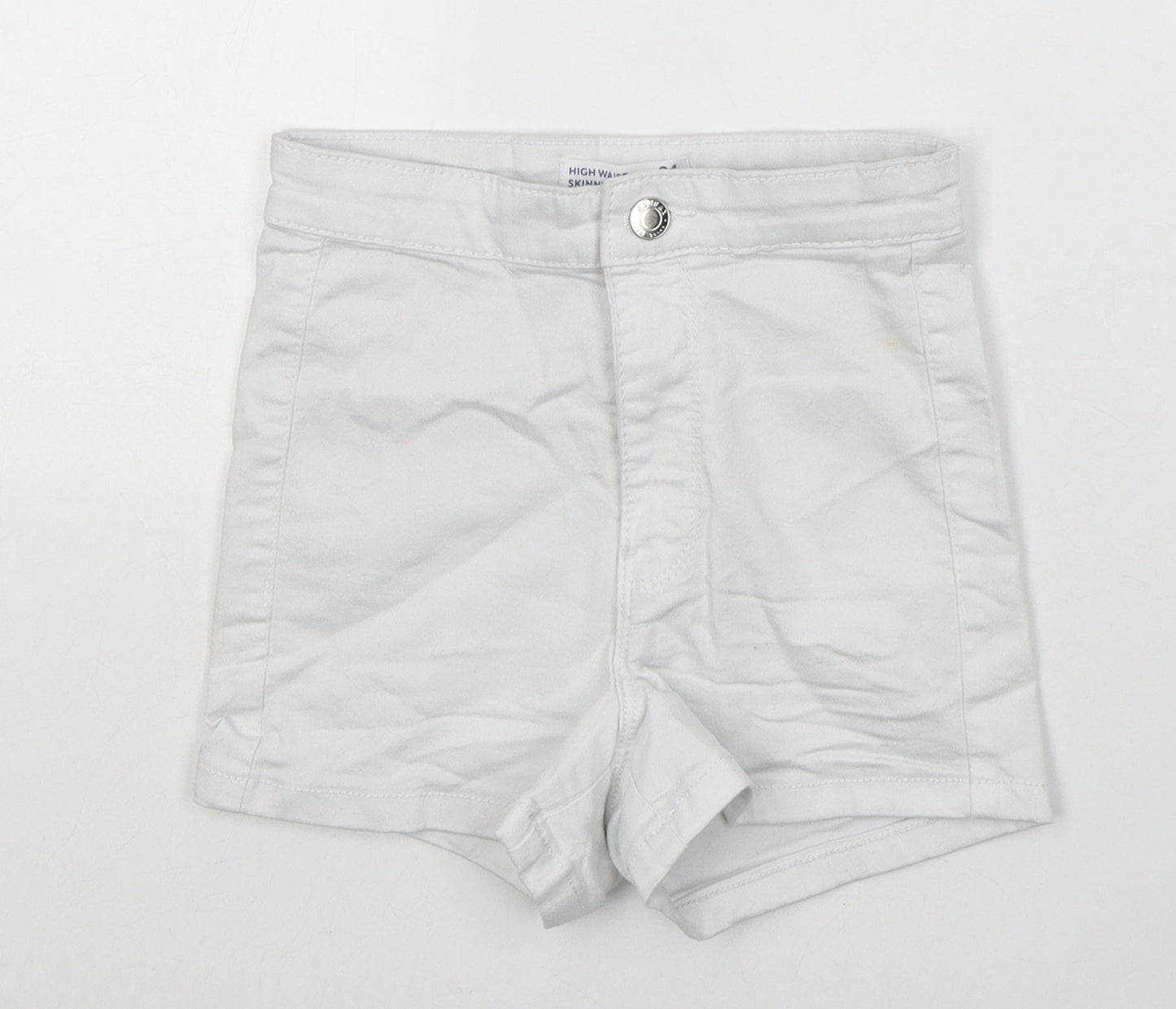 Sinsay Womens White  Cotton Hot Pants Shorts Size 6  Regular Button
