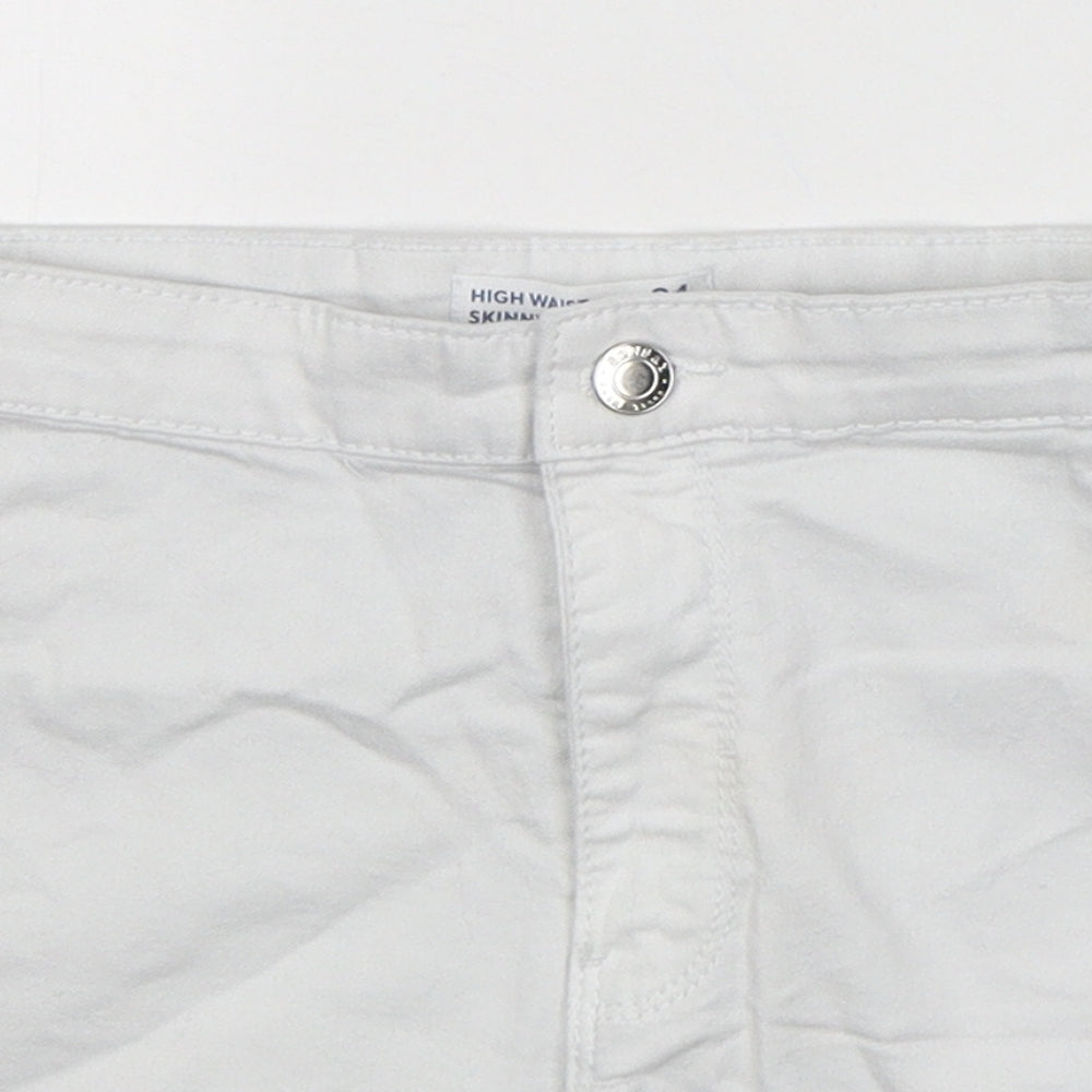 Sinsay Womens White  Cotton Hot Pants Shorts Size 6  Regular Button