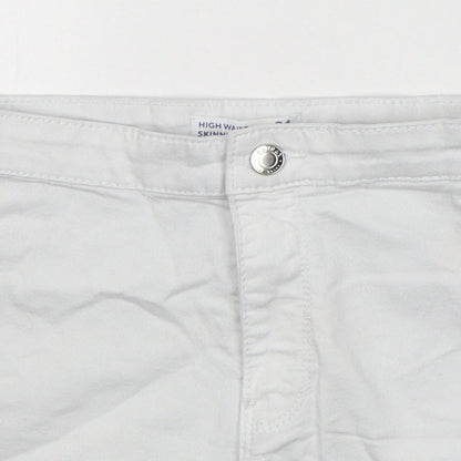Sinsay Womens White  Cotton Hot Pants Shorts Size 6  Regular Button