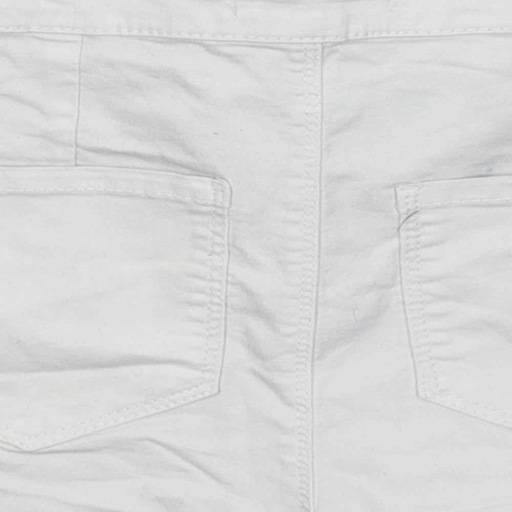 Sinsay Womens White  Cotton Hot Pants Shorts Size 6  Regular Button